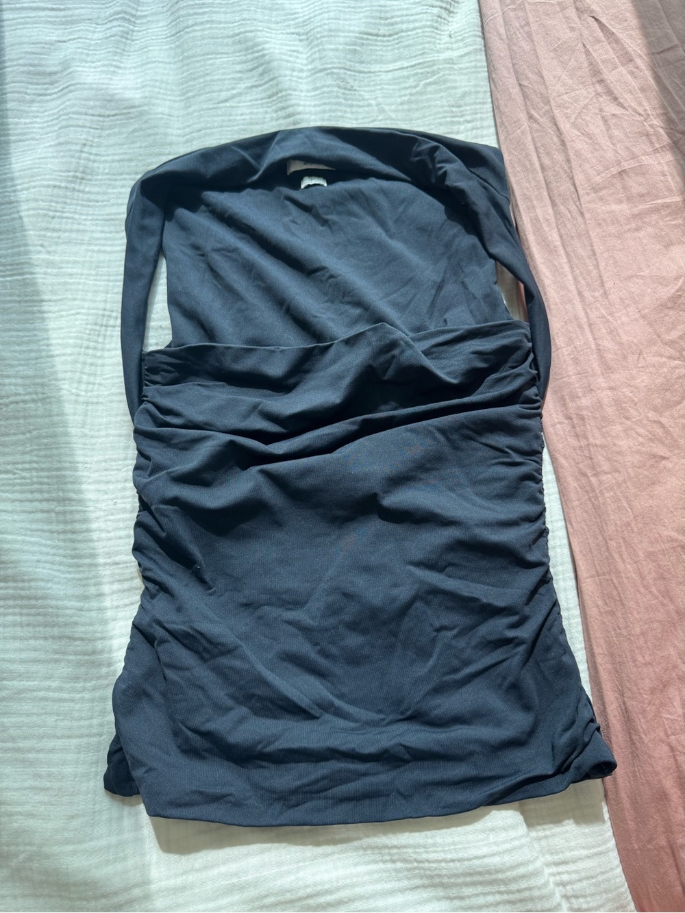 Women’s Black Ruched Halter Tank Top